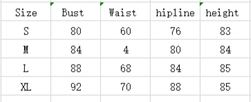 Size chart showing bust, waist, hipline, and height measurements for Evening Party Dress.