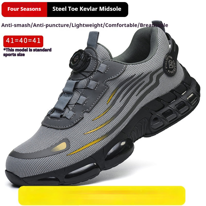 Men's safety shoes with puncture protection, featuring a steel toe, lightweight design, and anti-smash technology.