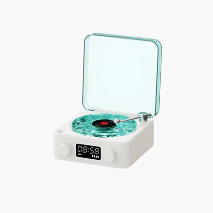 Retro Turntable Wireless Bluetooth Speaker showcasing vintage design and modern connectivity.