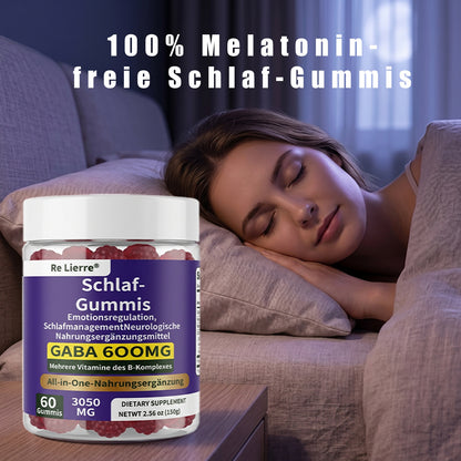 Grape sleep gummies for calm mood and relaxation, melatonin-free formula with GABA and B vitamins in gummy form.