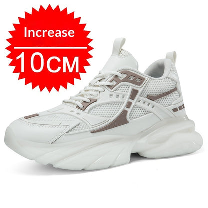 Breathable height-boosting casual sneakers featuring a sleek design and 10cm height increase.