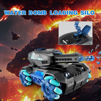 DE Y1 RC Tank with water bomb loading silo and gesture sensing rc stunt car features.