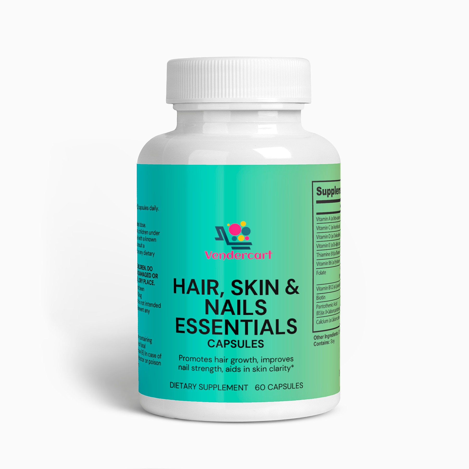 Bottle of Hair, Skin, and Nails Essentials supplement, ideal for vibrant hair skin nails supplements.
