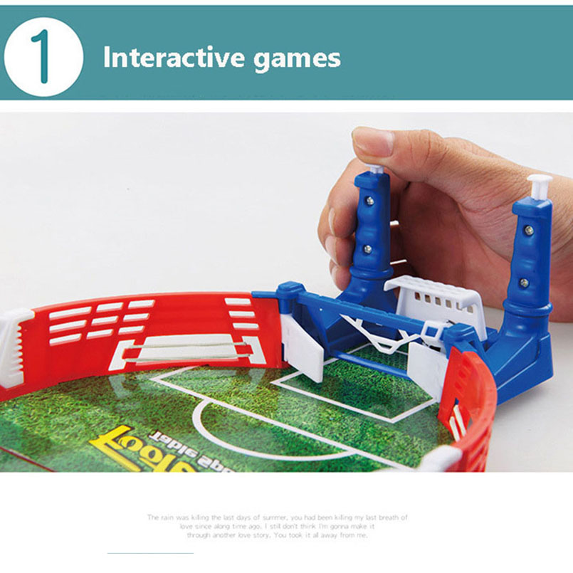 Mini football board and goal setup for interactive games, showcasing portable soccer tabletop game for kids.