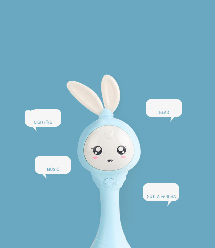 Cute baby molar music stick, a baby educational teething toy with light music and safe biting features.