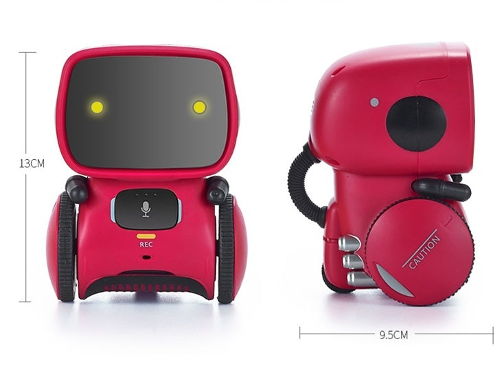 Children Voice Recognition Robot - an interactive educational robot for children, displaying its features and dimensions.