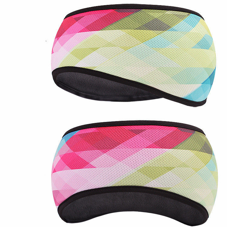 Colorful cycling sports turban accessories for outdoor sports, featuring a vibrant geometric design.