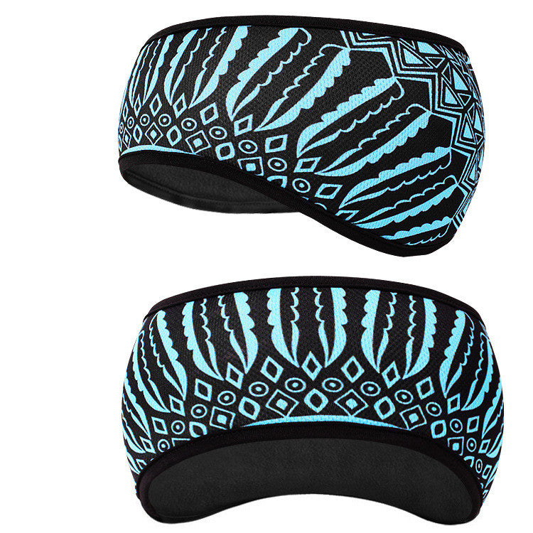 Colorful cycling sports turban accessories with blue patterns for outdoor sports and cycling.