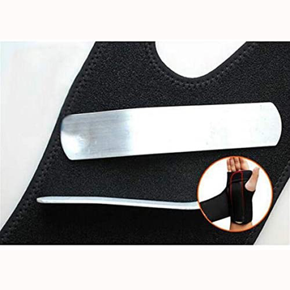 Outdoor sports wrist protective gear with durable polyester fiber and support plates for optimal protection.
