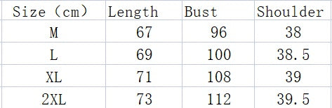 Size chart for men's summer sports t-shirt showing measurements for M, L, XL, and 2XL sizes.