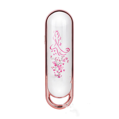 Electric skin firming beauty instrument featuring an elegant design with floral patterns.