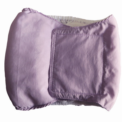 male dog physiological pants in light purple color, made of cotton material, designed for male dogs.