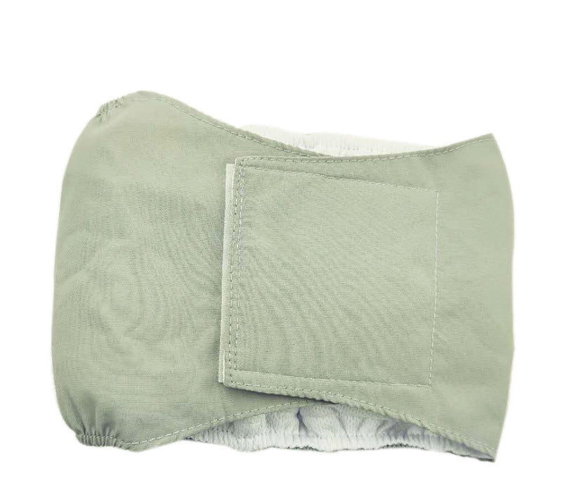 male dog physiological pants in light green color for comfort and protection.