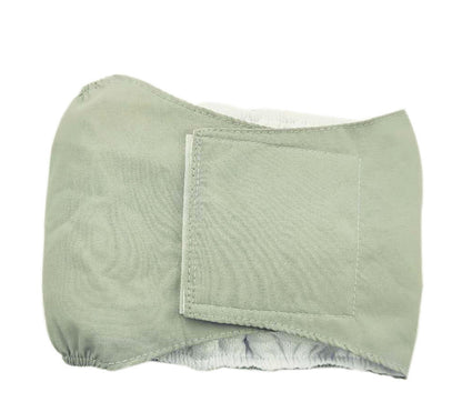 male dog physiological pants in light green color for comfort and protection.