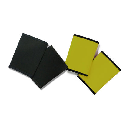 Adult sports arm sleeve for sweating and slimming in black and yellow colors.