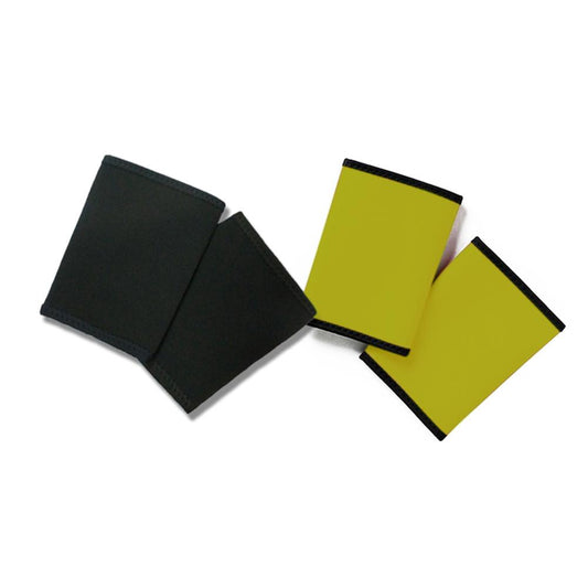 Adult sports arm sleeve for sweating and slimming in black and yellow colors.