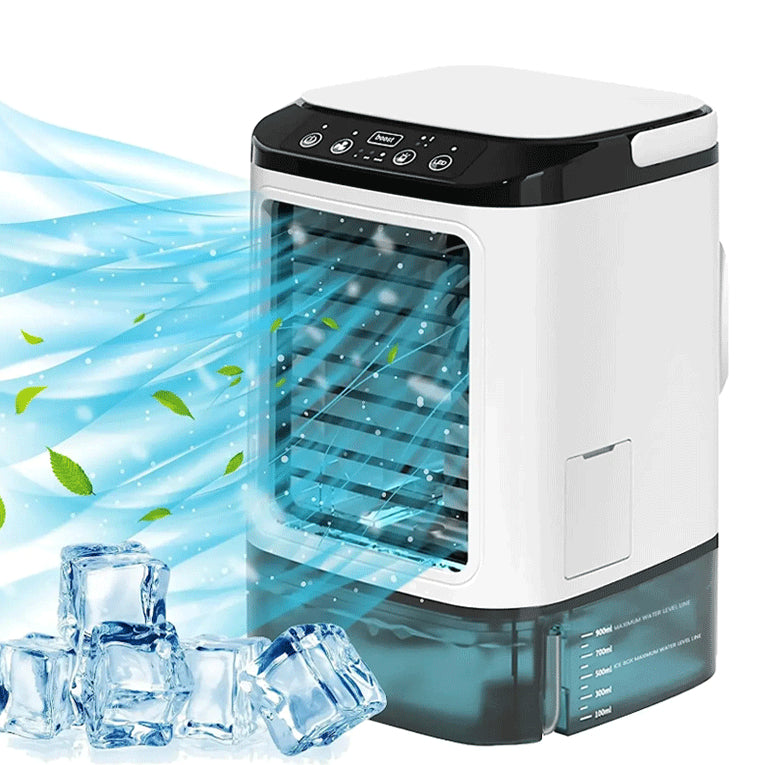 dual spray air cooler fan with mist spray and refreshing breeze for personal cooling