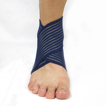 Ankle brace for running and sports shown on a foot, providing support and protection for various activities.