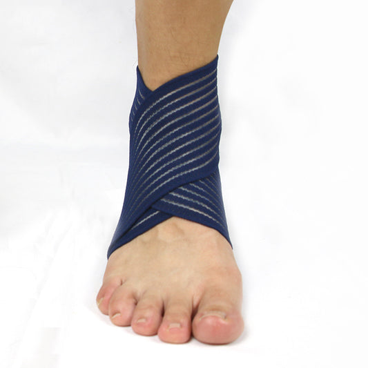 Ankle brace for running and sports shown on a foot, providing support and protection for various activities.