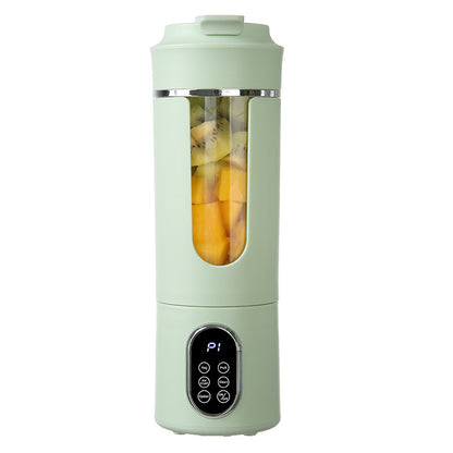 Portable rechargeable juice blender in light green color, ideal for making smoothies and juices at home or on the go.