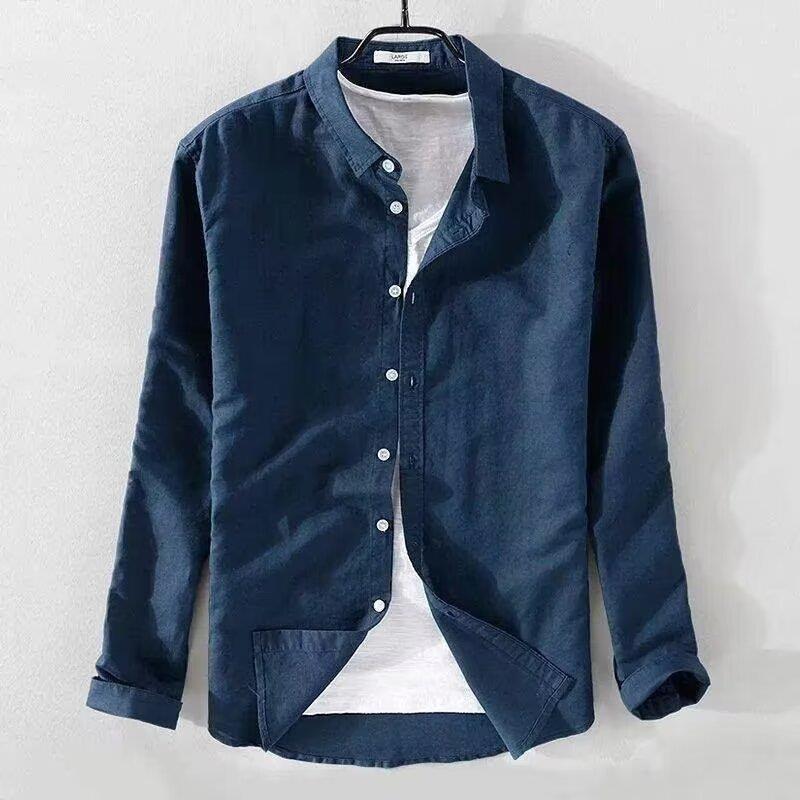 Mens Long Sleeve Casual Slim-fit Youth Style Japanese Style Simple And Breathable slim fit casual cardigan for teenagers