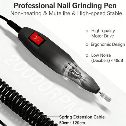 220V electric polishing grinder with ergonomic design and high-quality motor drive for professional nail grinding.