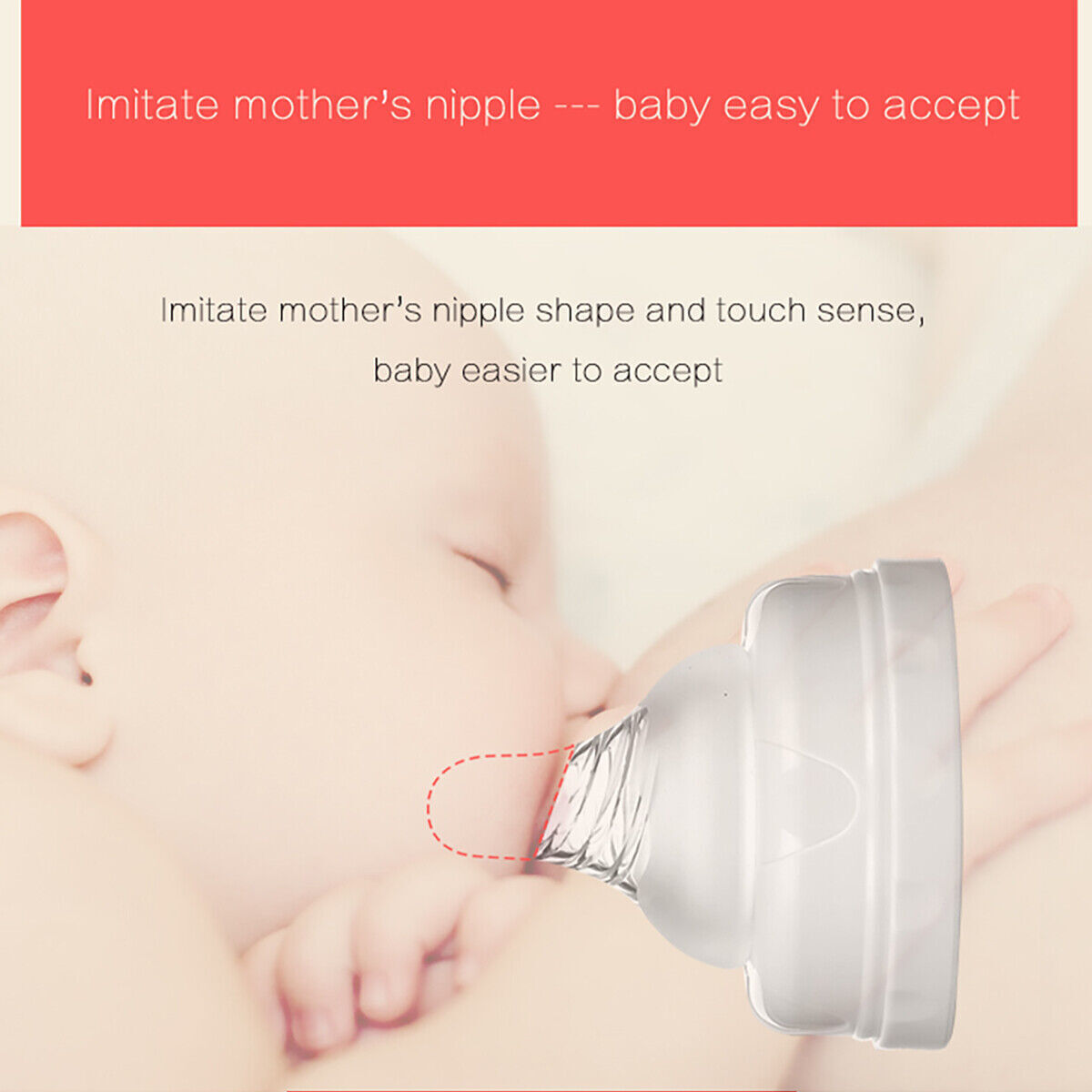 automatic electric breast pump with lid and nipple kit imitating mother's nipple for easier baby acceptance.