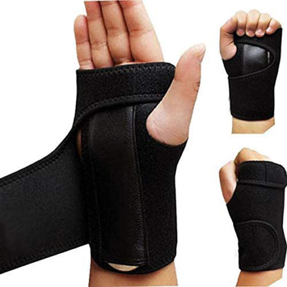 outdoor sports wrist protective gear shown in black color for adults, ideal for roller skating and extreme sports.