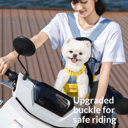 Portable backpack for pet outings with upgraded buckle, ensuring safe riding for small pets.
