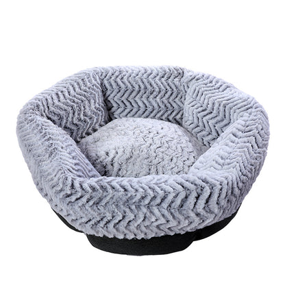 Cozy hexagonal doghouse for pets made from soft cloth material. Perfect pet bed for comfort and style.