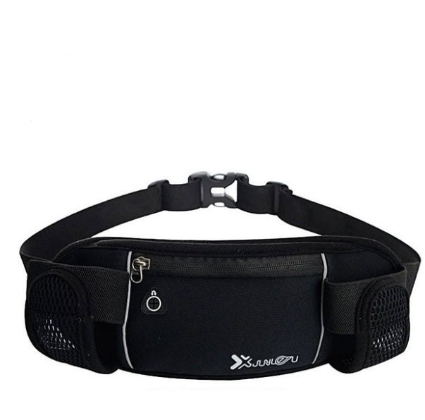 Sports running belt bag for sports with pockets and adjustable strap, ideal for outdoor activities.