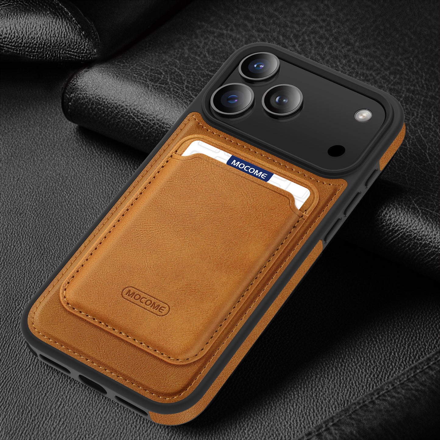 Leather Magnetic Card Holder Phone Case Compatible With The 17 Pro Max - magnetic leather card holder for iPhone 17 Pro Max.