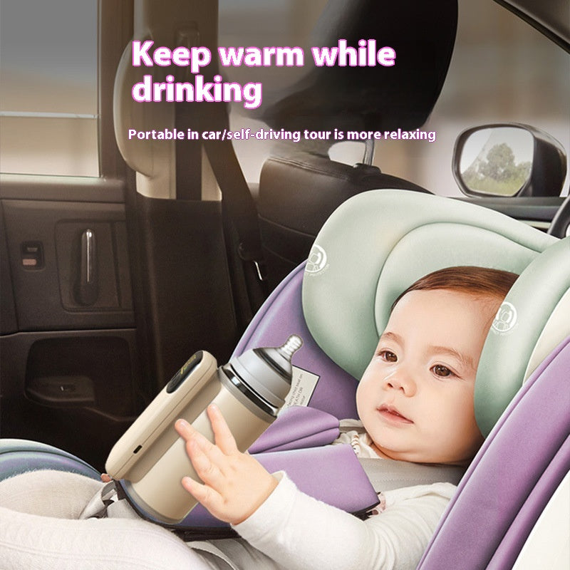 Universal baby bottle warmer cover keeps milk warm for babies during car rides.