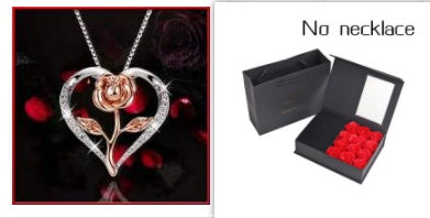 Zircon Heart Rose Silver Necklace for Women showcasing a floral design with electroplated alloy detail.