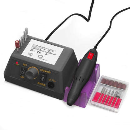 220V electric polishing grinder with adjustable speed and various drill bits for versatile polishing and carving.