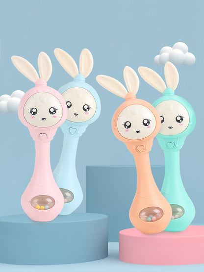 Baby educational teething toy in cute bunny design, available in pastel colors, perfect for little ones to chew and play.