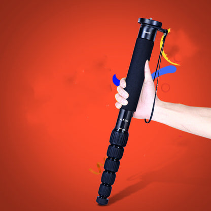 SLR Camera Aluminum Alloy Monopod Accessories with ergonomic grip and six sections for versatile height adjustments.