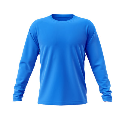 Parent-child breathable sweatshirt in vibrant sky blue color with long sleeves and relaxed fit.