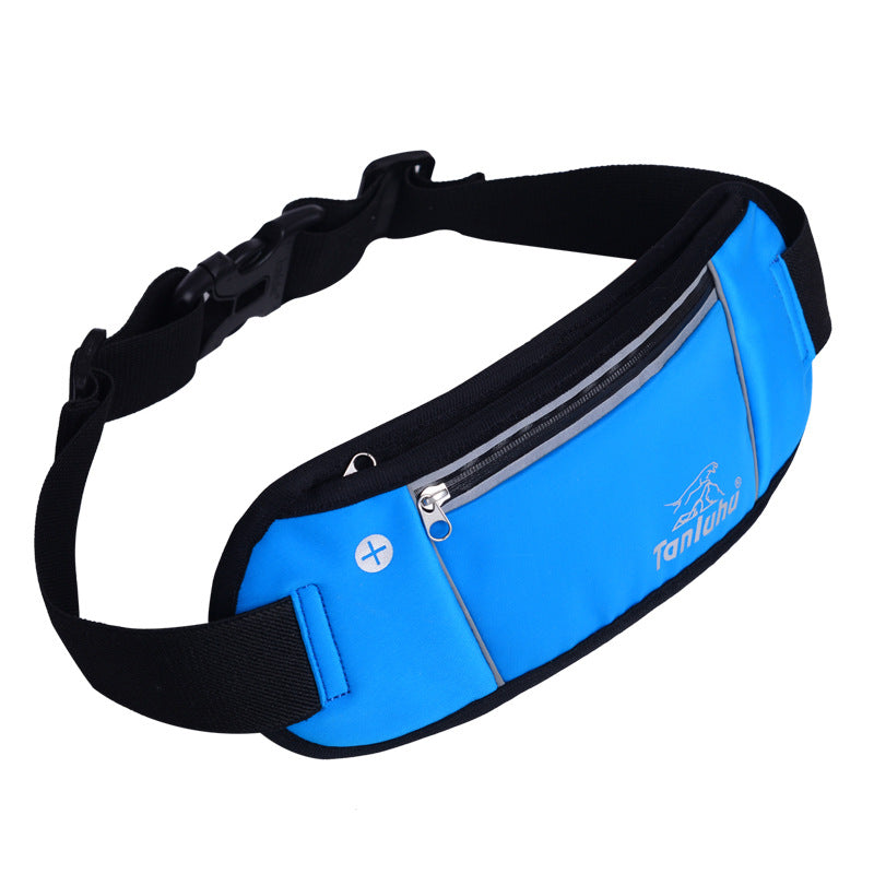 Fashion sports leisure waistpack in blue color, perfect for leisure running waistpack, made from Lycra material.