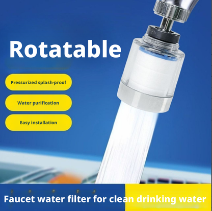 Rotatable ABS filter model, faucet water filter for clean drinking water, easy installation, pressurized splash-proof.