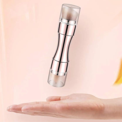 4 In 1 Makeup Brush showcasing its sleek design and functionality, held above a hand.