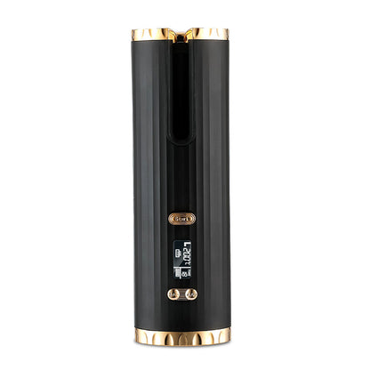 Rechargeable automatic hair curler for women with LCD display and ceramic coating for beautiful curls.