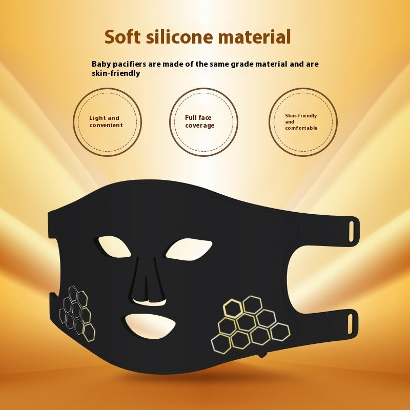 Photon skin rejuvenation mask made of soft silicone material for light and convenient full face coverage.