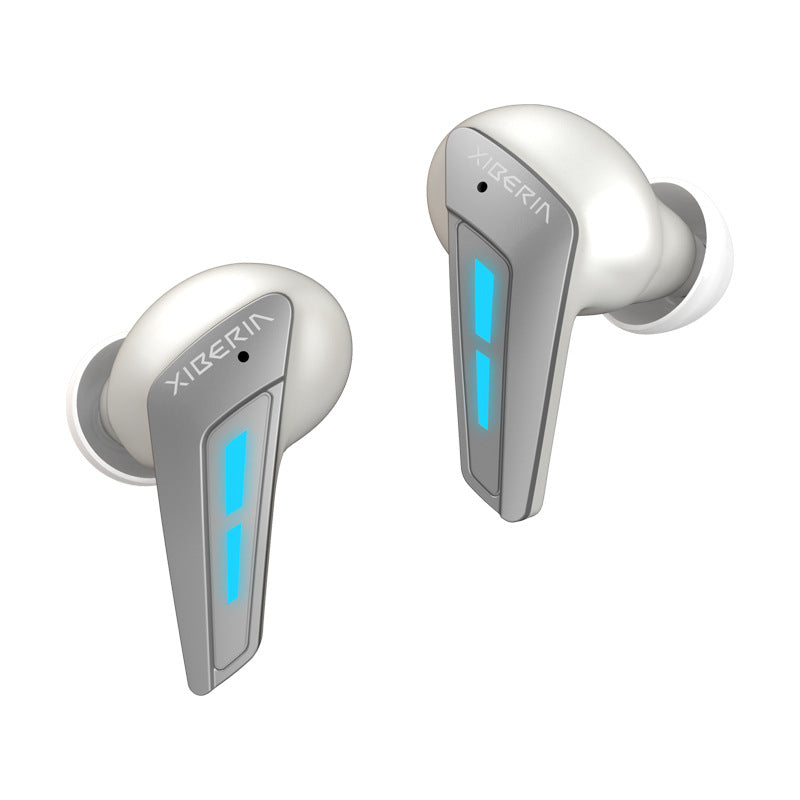W2 True Wireless Gaming Bluetooth Headset with light indicators and modern design.