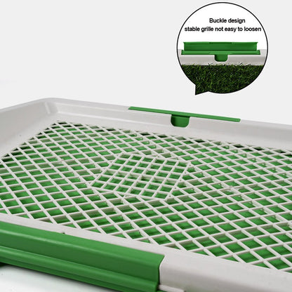 Splash proof puppy potty pad with stable grille design for easy dog training and quick clean up.