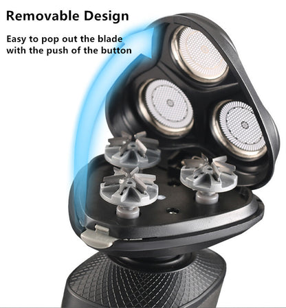 waterproof electric mens shaver with trimmer removable head design for easy cleaning and convenience
