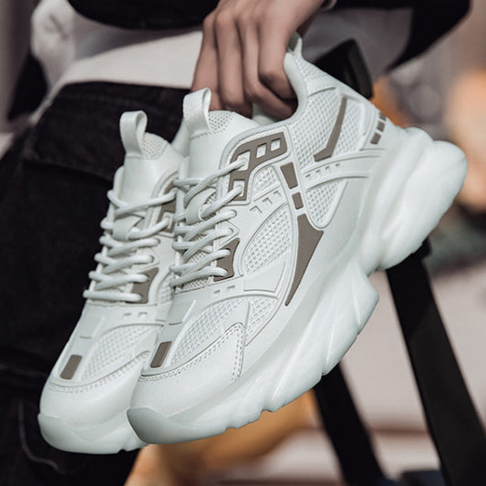 breathable height-boosting casual sneakers featuring a stylish mesh design and comfortable sole.