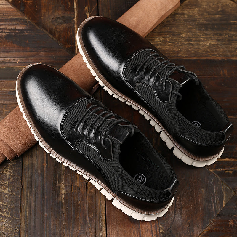 Men's casual woven shoes in black with a sleek design and flat sole, perfect for spring and summer wear.