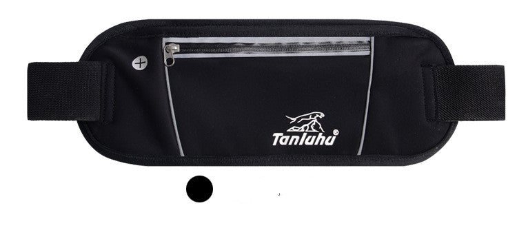 Fashion sports leisure waistpack in black Lycra, perfect for leisure running waistpack, cycling, or outdoor activities.