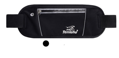 Fashion sports leisure waistpack in black Lycra, perfect for leisure running waistpack, cycling, or outdoor activities.